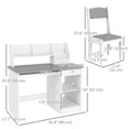 thumbnail image 3 of Qaba Kids Desk and Chair Set for 5-8 Year Old with Storage, Grey, 3 of 10