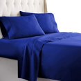 thumbnail image 1 of 600 Thread Count 4 Piece Sheet Set 15 Inch Deep Pocket 100% Egyptian Cotton Color Royal blue Solid Size King, 1 of 1