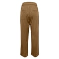 thumbnail image 4 of WEIYLL Pants for Women Work Straight Wide Leg Button Down High Elastic Waisted Pockets Khaki Pant size L, 4 of 5