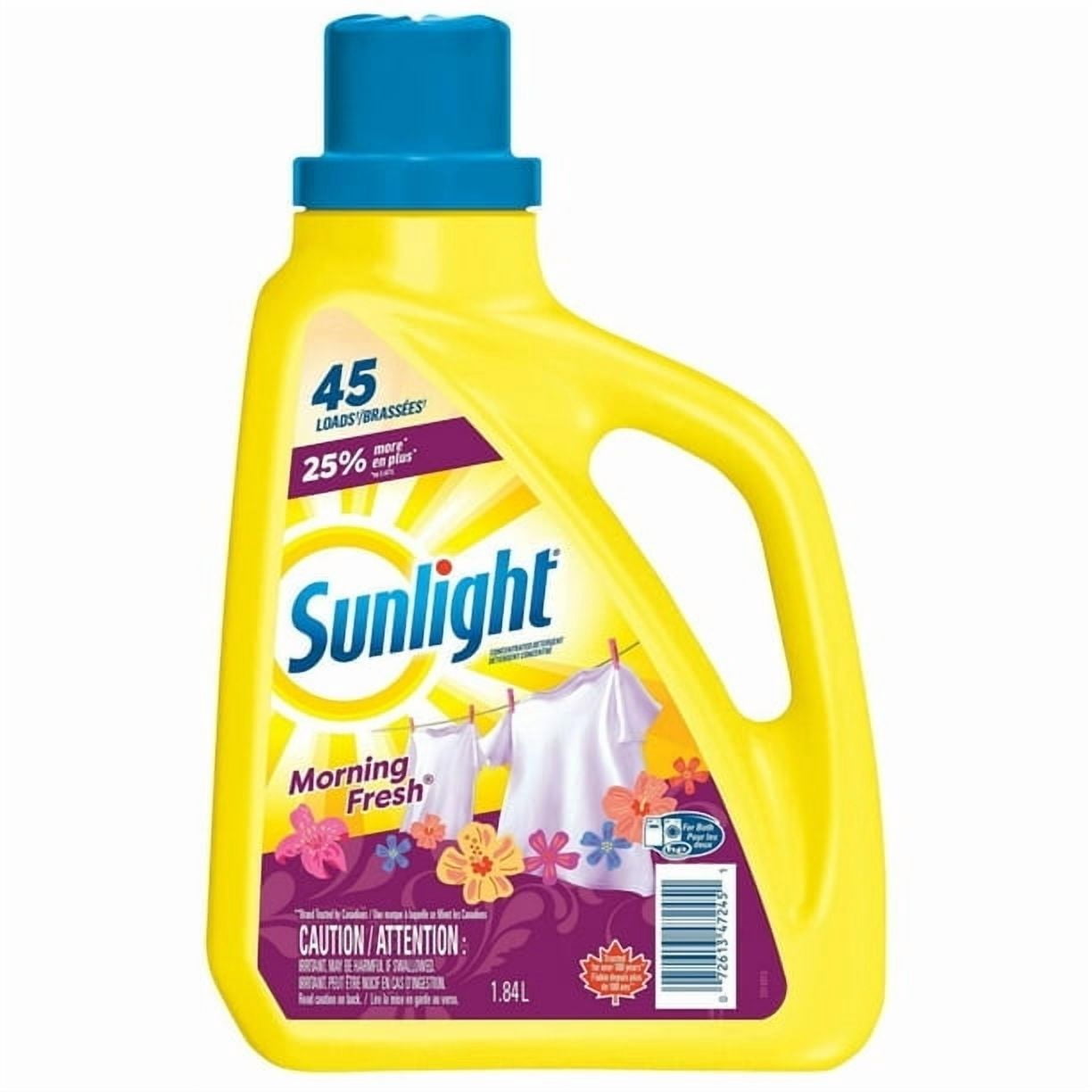 Sunlight Morning Fresh Concentrated Liquid Laundry Detergent 1.84 Litres, 45 Washloads, 1 Bottle, 1.84 Litres