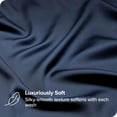thumbnail image 3 of Bare Home Bamboo Sheet Set - Made from Rayon Fibers - Deep Pockets - 4 Piece - Split Head Flex King, Dark Blue, 3 of 7