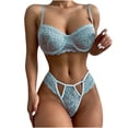 thumbnail image 2 of Fankiway Ensemble de Pyjama Aguichant pour Femmes en Dentelle Ajourée Couleur Unie Ensemble de Lingerie Aguichant, 2 of 5