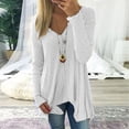 thumbnail image 2 of Yuyuzo Womens Long Sleeve V Neck Knit Ribbed Sweaters Solid Color Asymmetrical Basic Tunic Shirts Blouses Pullover White, 2 of 6