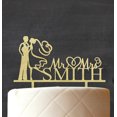 thumbnail image 3 of Mr & Mrs Custom Wedding Cake Topper Persoanlized Rustic Bride And Groom Cake Topper Cake Decoration 7-8 Inches Wide, 3 of 3