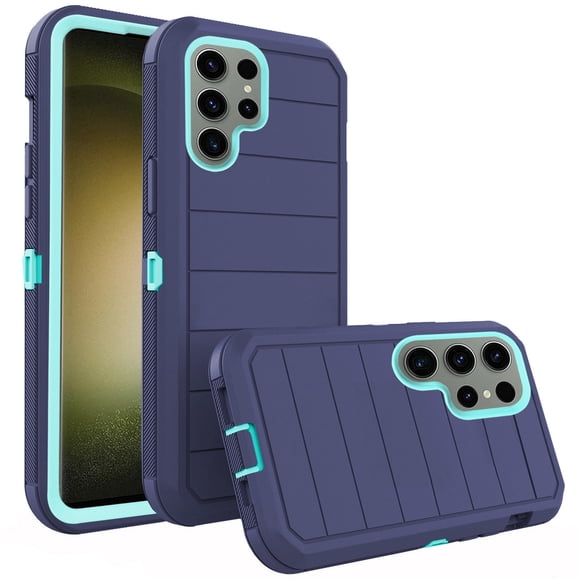 Asuwish Phone Case for Samsung Galaxy S23 Ultra 5G Hybrid Rugged Shockproof Hard Protective Drop Proof Full Body Heavy Duty Mobile Cell Cover S23Ultra 23S S 23 23Ultra 6.8 inch Women Men Blue
