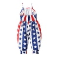 thumbnail image 4 of EGNMCR Girls' Jumpsuits & Rompers Girls Children's Summer Independence Day Romper Sling Sleeveless Backless Short Jumpsuit Kid Rompers, 4 of 8