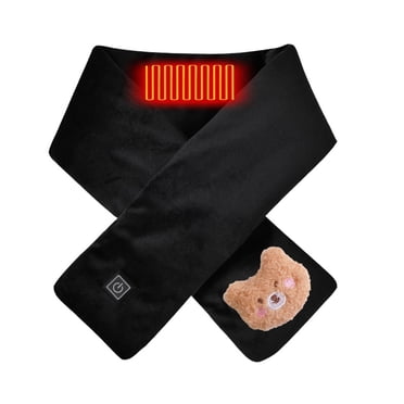 Pisexur Christmas Heated Scarf for Women Winter Warm Neck Heating Pad for Neck Pain USB Electric Heating Neck Wrap Neck Warmer Massage Heating Scarf with Cute Bear Doll Pins Christmas Gifts