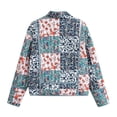 thumbnail image 4 of Women‘s Cropped Jacket Cardigan Floral Printed Lightweight Long Sleeve Open Front Short Padded Quilted Coats, 4 of 4