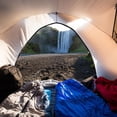 thumbnail image 4 of Versatile Double Hooded Camping Sleeping Bag - Machine Washable, Water-Resistant, 4-Season Travel Companion for Couples - Grey, 1.5KG, Compact Design for Outdoor Adventures, 4 of 7