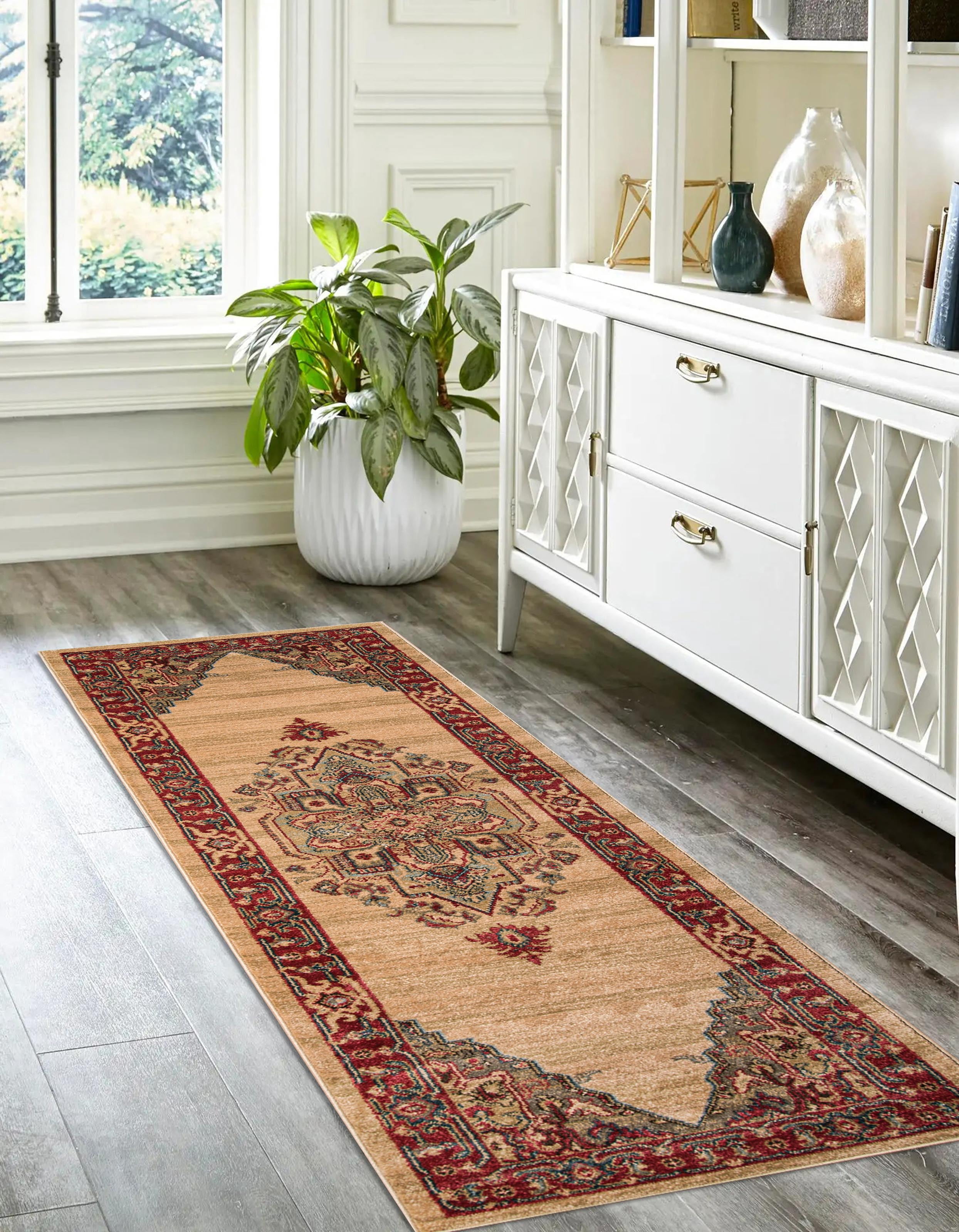 ECARPET Lux Traditional Runner Rug for Living Room, Bedroom, Dining Room, Entrance, Hallway and More.