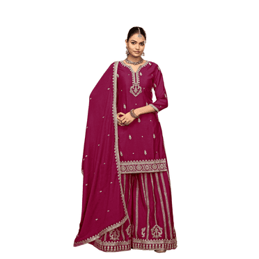 Ensemble sur Mesure de Kurta, Sharara et Dupatta pour Mariage, Ensemble de Kurtis Bollywood Indien pour Femmes