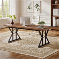 thumbnail image 4 of Fnova 70.86" Dining Table for 6, Modern Rectangular Kitchen Table for Dining Room, Brown, 4 of 8