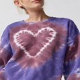 thumbnail image 3 of Women‘s Spring Long Sleeve Heart Tie Dye Print Crewneck Pullover, 3 of 4