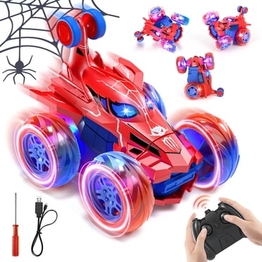 Voiture Télécommandée Voitures RC Jouets pour Garçons Fille Garçon de 3 4 5 6 7 8 9 10 Ans, Cascade Rapide 2,4 GHz avec Lumière Cool Voiture Dinosaure pour Enfants Anniversaire Noël