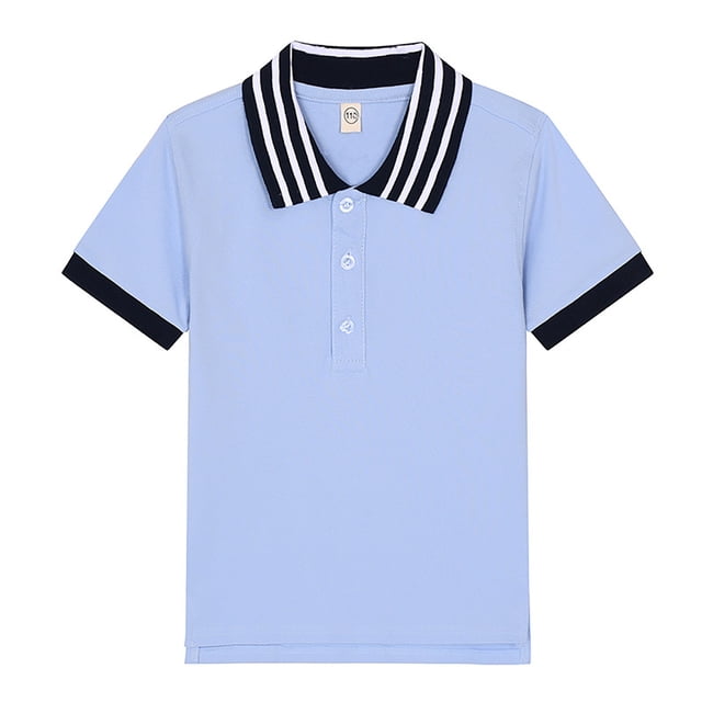 WEIYLL Boys Polo Shirts Short Sleeve Button Down Patchwork Closure Comfortable Soft Fabric Graphic Tops for 3-4 Years