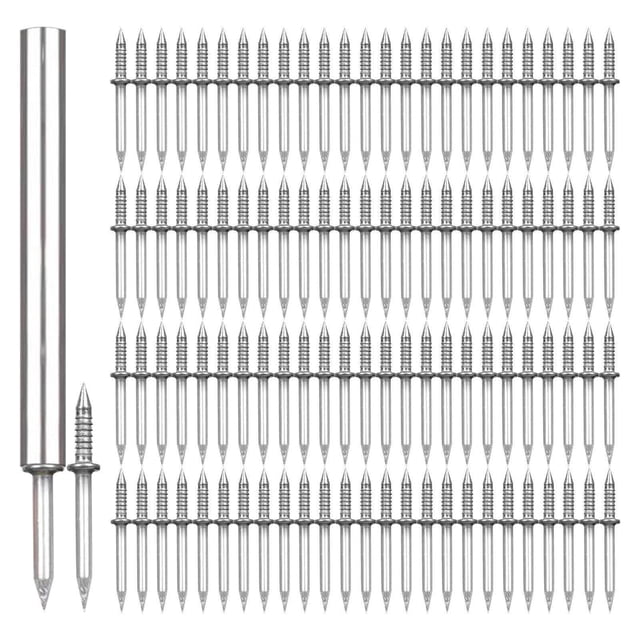 Abbracc 100 Pcs Fil de Plinthe Double Tête Ongles Sans Couture Durables Double Tête