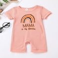thumbnail image 2 of Baby Romper Letter Rainbow Print Crew Neck Short Sleeves Breathable with Bottom Snaps Jumpsuit, 2 of 7