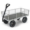 thumbnail image 1 of Gorilla Carts Towable Steel Utility Cart w/ Removable Side Panels, 1000 lb Capacity, Gray, 1 of 8