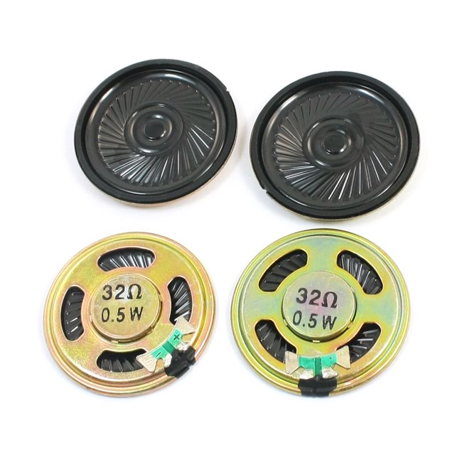 Unique Bargains 4 Pcs 0.5W 32 Ohm 40mm Dia Round Metal Internal Magnet Speaker