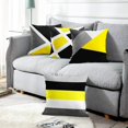 thumbnail image 5 of Set of 4 Throw Pillow Covers Modern Abstract Stripe Simple Geometric Acrylic Bold Decorative Pillow Cases Home Decor Square 16x16 Inches Pillowcases(Grey Yellow), 5 of 5