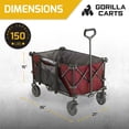 thumbnail image 3 of Gorilla Carts Chariot Pliable et Rabattable, Plateau de 7 Pi3, Capacité de Charge de 150 lb, Rouge, 3 of 12