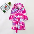 thumbnail image 2 of Splozh Kids Dinosaur Robe Childrens Flannel Robe Cartoon Print Home Fleece Bathrobe for Boys and Girls with Pockets Red,2-3 Years, 2 of 6