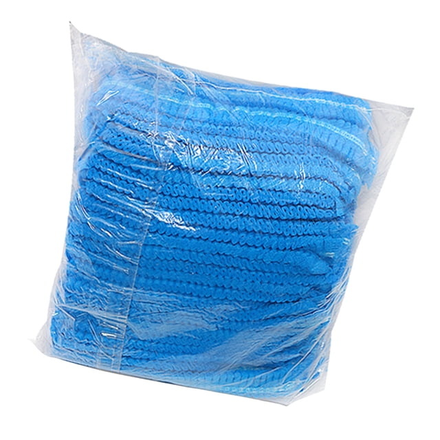 100 Pcs Filet Non-Tissé pour Cheveux pour Médical, Infirmière de Laboratoire, Service Alimentaire, Santé, Bleu