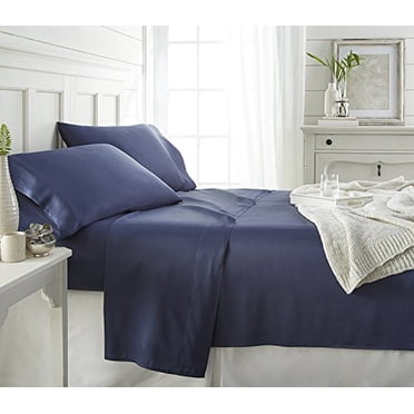 ienjoy Home Bamboo 4 Piece Sheet Set, Full, Navy