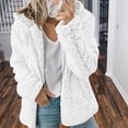 thumbnail image 1 of Dvkptbk Women's Fleece Jacket Casual Hooded Jacket Solid Color Jacket Long Sleeve Fall Winter Jacket, 1 of 6