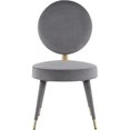 thumbnail image 3 of Meridian Furniture Brandy Grey Velvet Dining Chair, 3 of 6