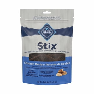 Blue Buffalo Stix Natural Soft-Moist Dog Treats, Chicken Recipe 6-oz Bag