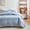 Blue, variant on Double Sided Washed Quilted Bedding Set 3 Piece Solid Color Bed Cover with 2 Pillowcases 20x26in | Soft Breathable 100% Polyester Comforter Cover for All Seasons Warm Lightweight Bedspread for Home G