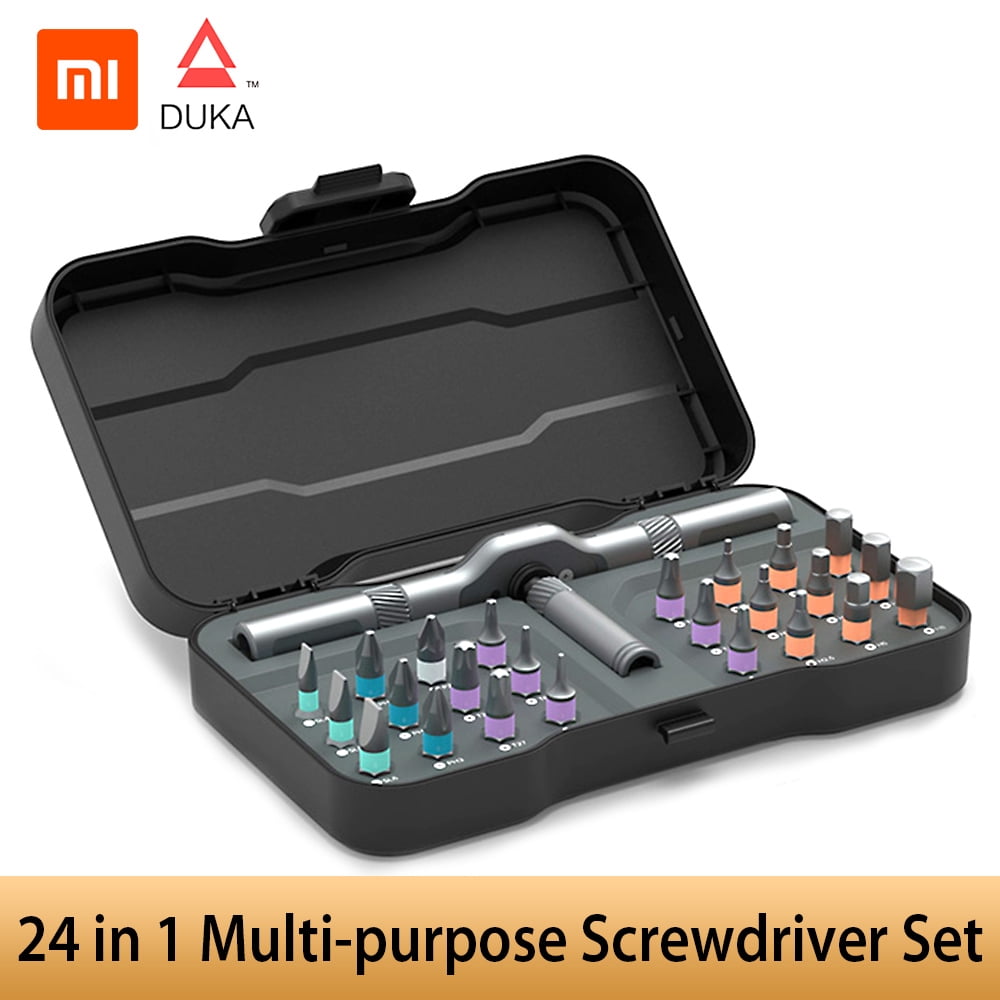 Amdohai DUKA RS1 Screwdriver Set 24 in 1 Multi-purpose Ratchet Wrench Screwdriver S2 Magnetic Bits Tools Set DIY Household Repair Toolbox For Cycle Home Appliances