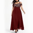 thumbnail image 2 of 2025 Femmes Grande Taille Robes de Soirée Froides pour Femmes Formelles Grande Taille Épaule Dentelle Florale Maxi Manches Longues Robe Grande Taille pour Femmes Fête Soirée Longue, 2 of 4