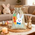 thumbnail image 1 of Fridja New Home Essentials Easter Gift Bag Bunny Eggs Elementss Children's Easter Linen Drawstring Candy Bag, 1 of 6