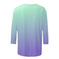 thumbnail image 3 of Hauts à Manches 3/4 pour Femmes Mode T-Shirt Imprimé Mi-Longueur Blouse Col Rond Hauts Décontractés T-Shirts pour Femmes Mode T-Shirts à Manches 3/4 pour Femmes, 3 of 5