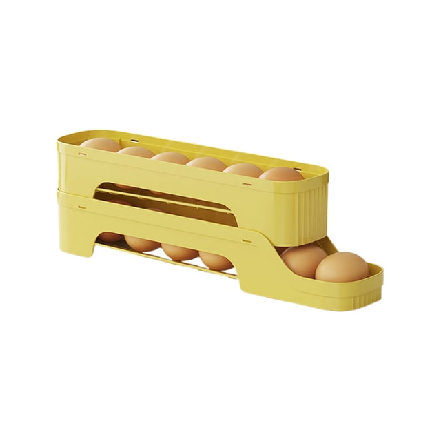 SHAGUOZHOU in Drying Rack Kitchen over The Dish Shelf 33 Food Grade Refrigerator Egg Holder – Large Capacity Sliding Egg Tray With Auto Roll Design Fits Side Door Stackable Egg Storage