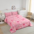 thumbnail image 3 of Erosebridal Ensemble de Literie Licorne Rose pour Filles, Couette Simple, Château Couronne de Princesse, Réversible 2 Pcs, 3 of 7