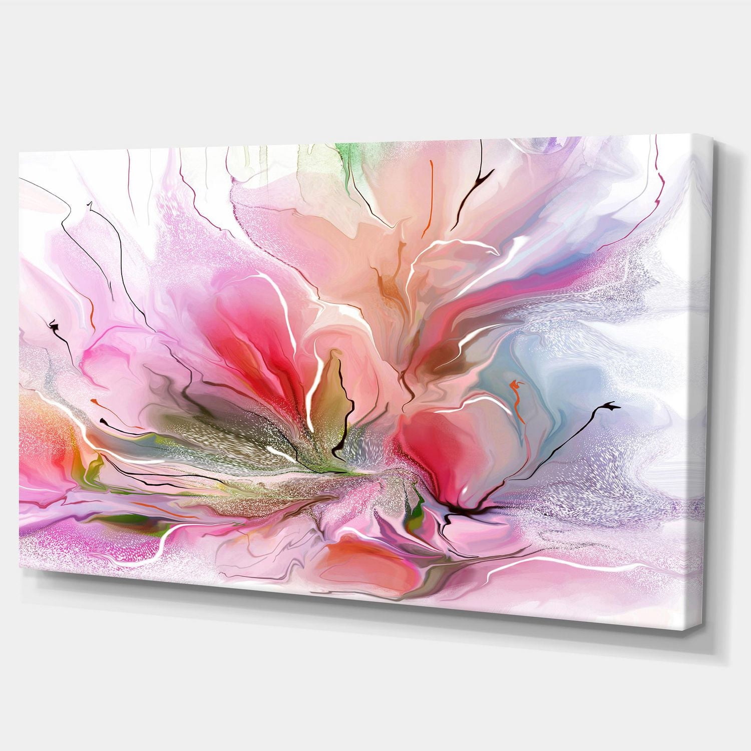 Designart Belle conception florale peinte Art mural sur toile