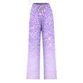 thumbnail image 5 of Pants for Women, Womens Fashionable Striped Printed Drawstring Wide Leg Pants, 5 of 5