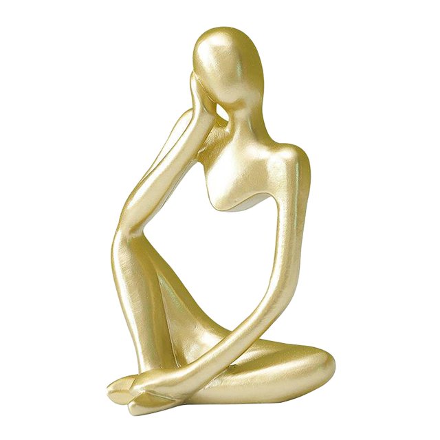 GUOOL Abstrait Sculpture Fait Main Résine Pensée Homme Maison r Ative Figure Main Or Droite
