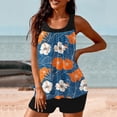 thumbnail image 3 of UPPADA 2 Piece Full Coverage Swimsuits for Women Floral Athleti Crewneck Bathing Suits High Waisted Tummy Control Modest Swimwear Comfy Tankini Top with Shorts Strapless Bathing Suit Light Blue,L, 3 of 6