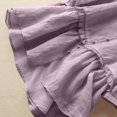 thumbnail image 3 of Timegard Plus Size Tops for Women Cotton Linen Short Sleeve V-Neck Button Ruffle Flowy Casual Loose Tops, 3 of 5