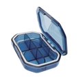 thumbnail image 3 of Xuanheng Small Pill Container Lightweight with Compartments Pill Holder for Bag Purse BlueRectangle, 3 of 8