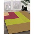 thumbnail image 3 of Ahgly Company Tapis d'Intérieur Lavables à la Machine, Carrés, Transitionnels, Jaunes, Tapis de Zone, 6 Pieds Carré, 3 of 7