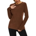 thumbnail image 1 of BLVB Thermal Shirts for Women Long Sleeve Tops Ladies Fleece Lined Undershirt Soft Crewneck Base Layer Tops for Winter Cold Weather, 1 of 7
