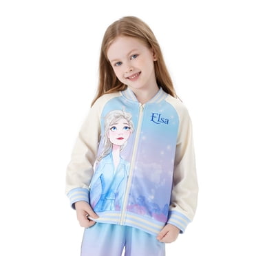 Disney Frozen Toddler Girls Bomber Jackets Elsa Graphic Tie Dye Lightweight Sweatshirts Sizes 2-6