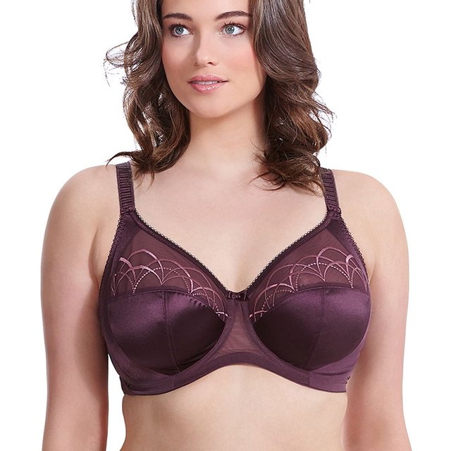 Elomi Womens Cate Underwire Full Cup Banded Bra, 34FF, Black Cherry