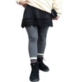 thumbnail image 3 of Women‘s Lace Shirt Extender Layering Fake Top Lower Sweep Half-Length Plus Size A Version Underskirt Black L, 3 of 6