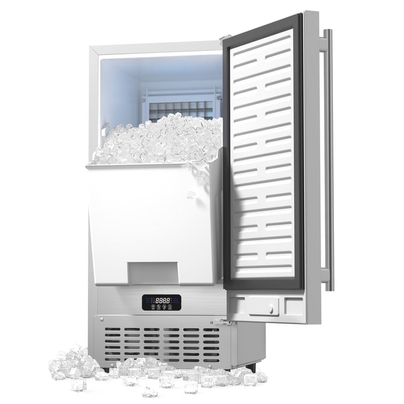 Coolski 15" W 85 Lbs/Day Commercial Under Counter Ice Maker Machine, 35 Lbs Storage
